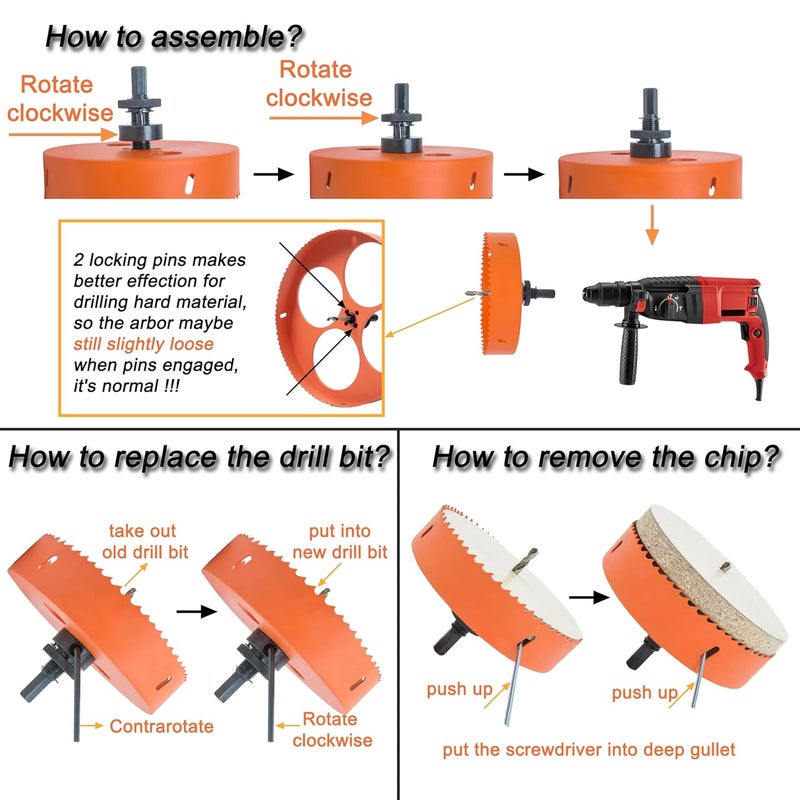 VIKITON 10 Inch Hole Saw with Arbor for Metal Wood Plastic, 10 in Bi-Metal Hole Cutter for Different Project with Smooth and Flat Drilling Edge, Fast Chip Removal, Lighter and Portable - Image 5